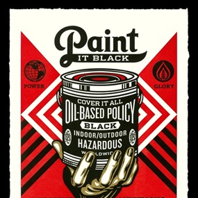 Paint It Black (Hand) (Positive Propaganda Letterpress) by Shepard Fairey