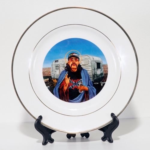 Trailer Park Jesus (Porcelain Plate) by Peter Adamyan