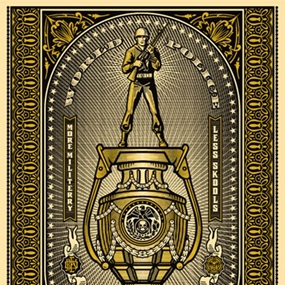 World Police State Champs (Gold) by Shepard Fairey