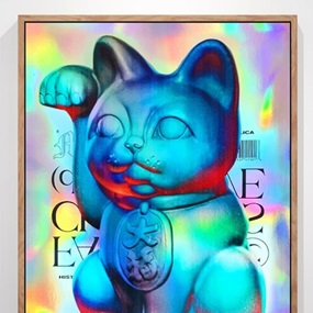 Holographic Maneki-Neko (Blue) by Nick Thomm