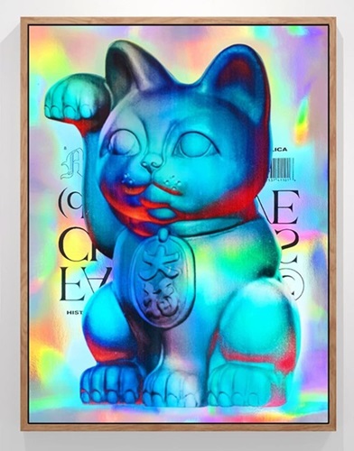 Holographic Maneki-Neko (Blue) by Nick Thomm