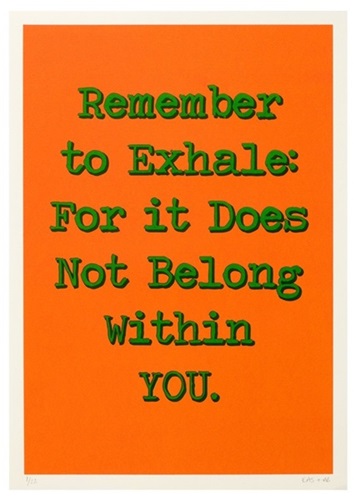 Remember To Exhale (Green Text) by Ain Bailey | Ego Ahaiwe Sowinski