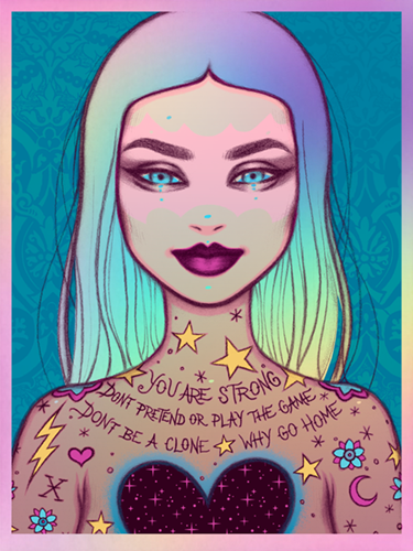 You Are Strong (2022 Rainbow Foil Variant) by Tara McPherson