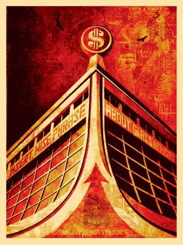 Glass Houses Canvas Print (First Edition) by Shepard Fairey