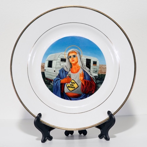 Trailer Park Mary (Porcelain Plate) by Peter Adamyan