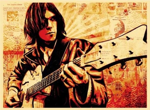 Neil Young Canvas Print  by Shepard Fairey