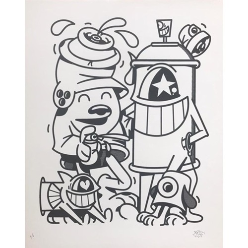 Street Friends (Black / White) by El Pez | Flying Fortress