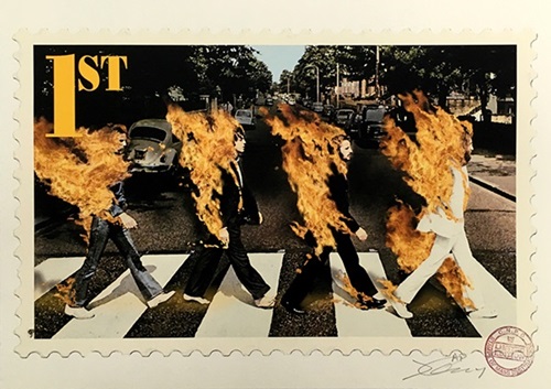 Abbey Road Beatles Immolation (1st Class - Pop) by James Cauty