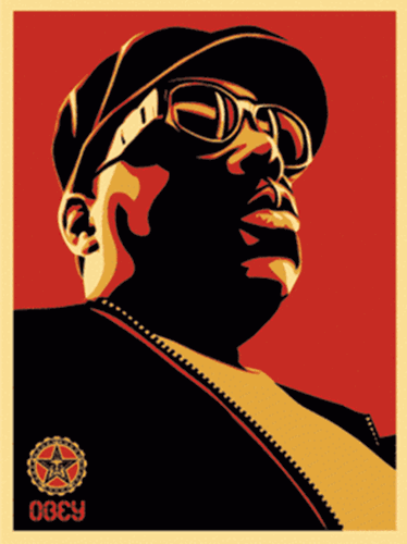 Biggie (Red) by Shepard Fairey