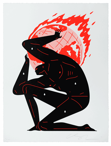 World On Fire (White) by Cleon Peterson