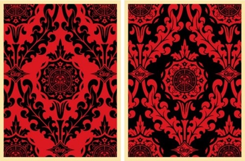 Parlor Pattern Set (Red / Black) by Shepard Fairey