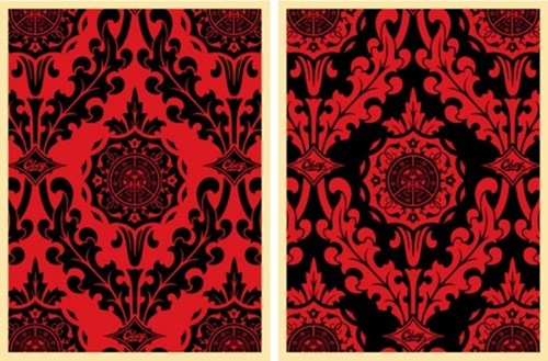 Parlor Pattern Set (Red / Black) by Shepard Fairey