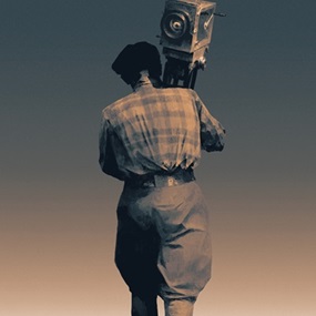 Man With A Movie Camera (Art Print) by Piotr Jabłoński