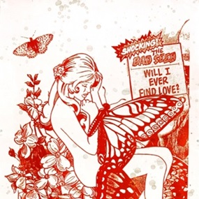 Butterfly Girl (Shimmering Red) by Faile