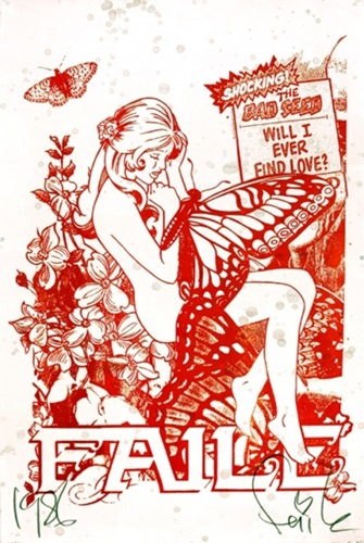 Butterfly Girl (Shimmering Red) by Faile
