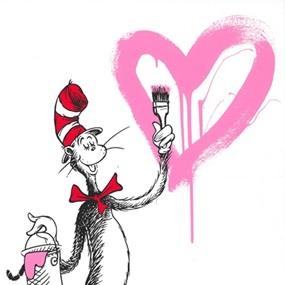 The Cat And The Heart (Pink) by Mr Brainwash