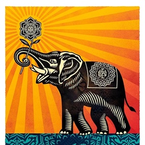 Obey Elephant (VSE Blue Sunrise Colourway) by Shepard Fairey