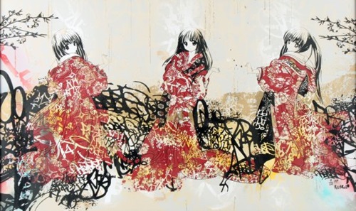 Graf Geisha Triptych  by Hush