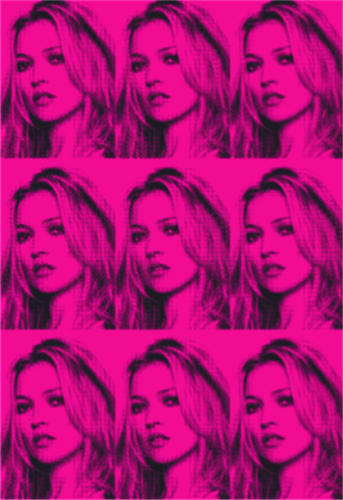 Kate 2011 x 9 Montage (Black On Pink) by Russell Marshall