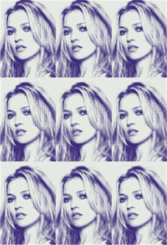 Kate 2011 x 9 Montage (Blue On Pearl) by Russell Marshall
