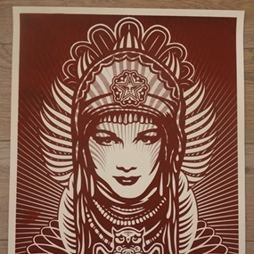 Peace Goddess (Burgundy) by Shepard Fairey