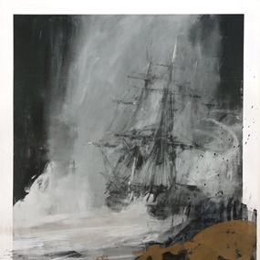 Seascape With Charcoal (XL Gold) by Jake Wood-Evans