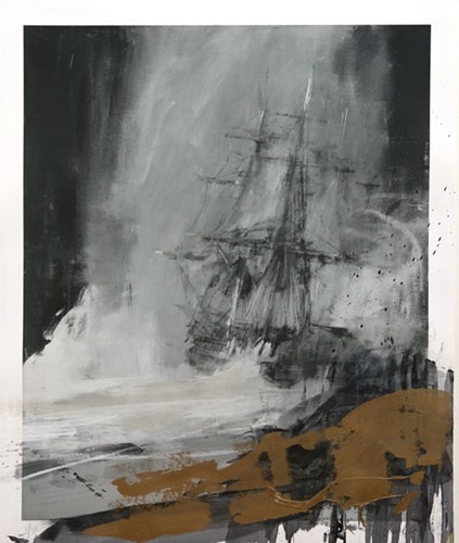 Seascape With Charcoal (XL Gold) by Jake Wood-Evans