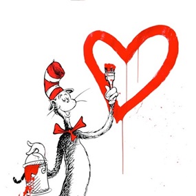 The Cat And The Heart (Large Format - Red) by Mr Brainwash