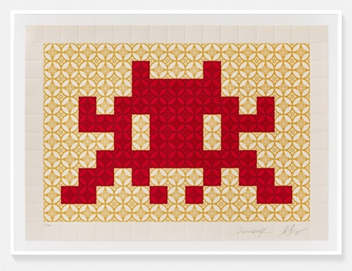 Positive Space / Negative Space (Red / Cream) by Space Invader