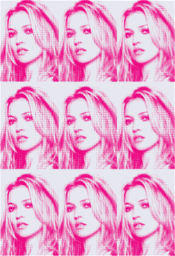 Kate 2011 x 9 Montage (Pink On Pearl) by Russell Marshall