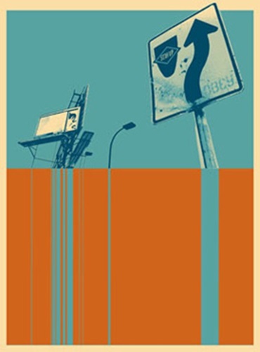 Minneapolis Stay Up (Blue) by Shepard Fairey
