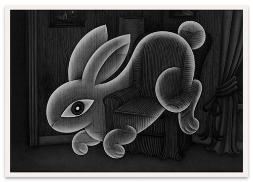 Rabbit In Living Room  by Angela Fang Zirbes