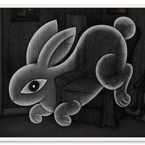 Rabbit In Living Room by Angela Fang Zirbes