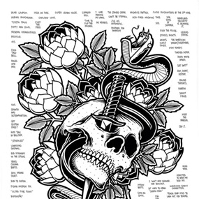 Skull And Dagger (Hand-Embellished) by Mike Giant