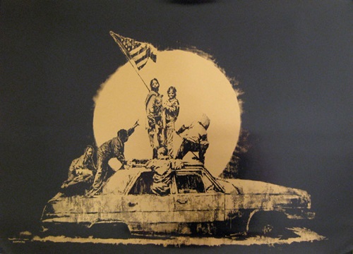 Flag (Gold) by Banksy