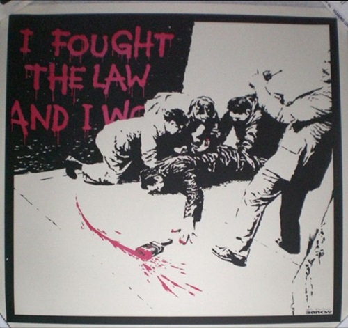 I Fought The Law (Pink Text AP) by Banksy