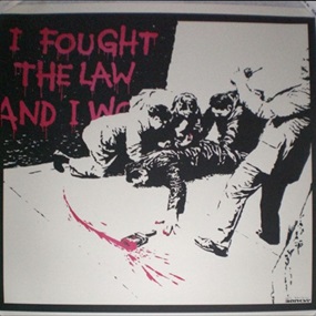 I Fought The Law (Pink Text AP) by Banksy