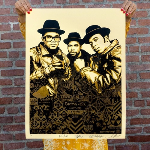 Run-DMC Raising Hell (Gold) by Shepard Fairey