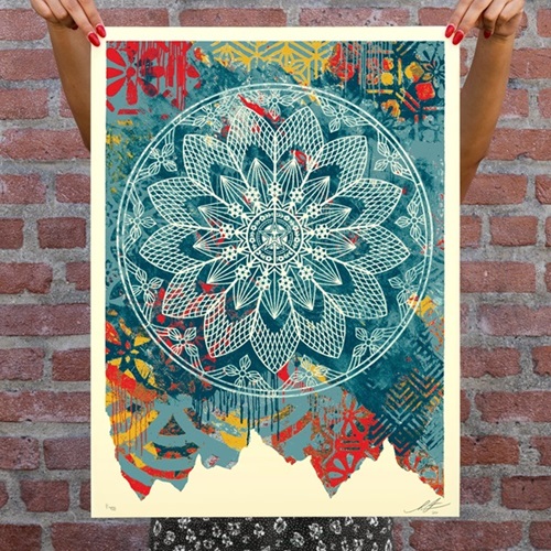 Collage Peace Mandala (Blue) by Shepard Fairey
