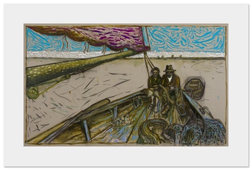 Couple Seated In Stern (Oyster Catchers, Thames Estuary, 1932)  by Billy Childish