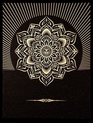 Obey Lotus Diamond (Diamond Dust - Black & Gold) by Shepard Fairey