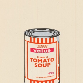 Soup Can (White, Orange, Raspberry) by Banksy