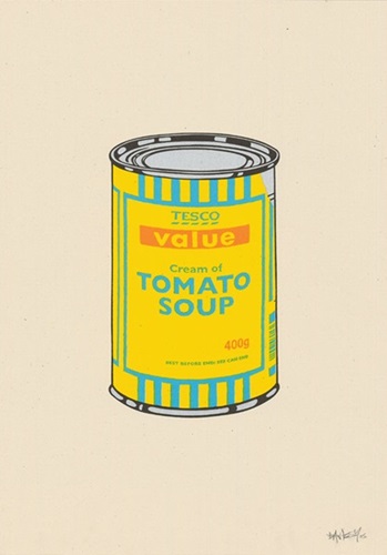 Soup Can (Yellow, Blue, Tan) by Banksy