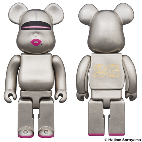 Kutani Bearbrick (Platinum Leaf) by Hajime Sorayama