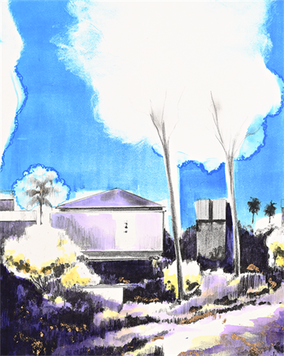 The Town With Cloud Trees  by Gamaliel Rodriguez