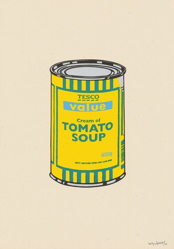 Soup Can (Yellow, Emerald, Sky Blue) by Banksy