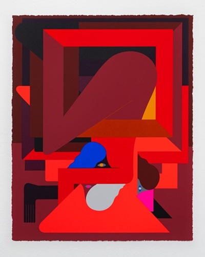 (Red), Figure, Three Heads  by Richard Colman