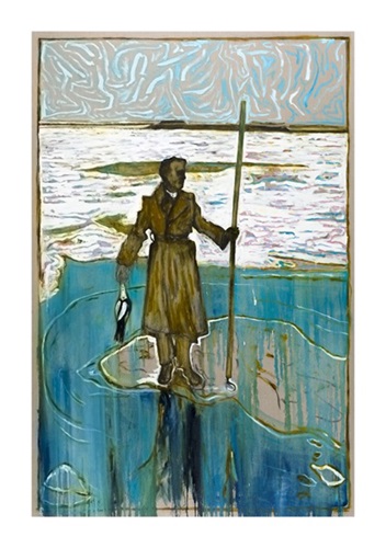 Man Stood On The Ice Holding A Dead Duck, 2012  by Billy Childish