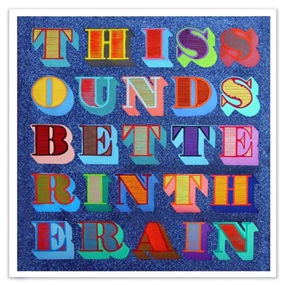 This Sounds Better In The Rain (Blue) by Ben Eine