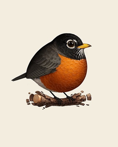 Fat Bird - American Robin (Timed Edition) by Mike Mitchell